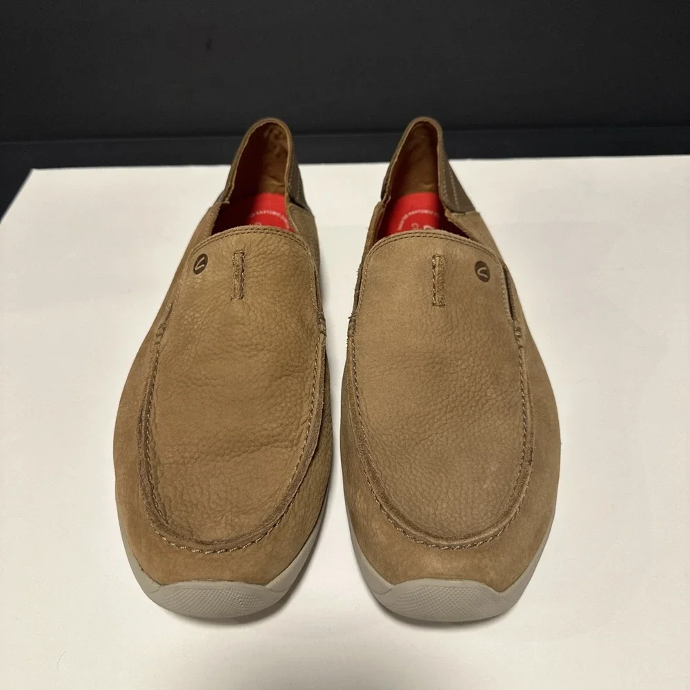 Clarks Men Gorwin Step Slip On‎ Loafer Shoes Dark Sand Nubuck Size 13